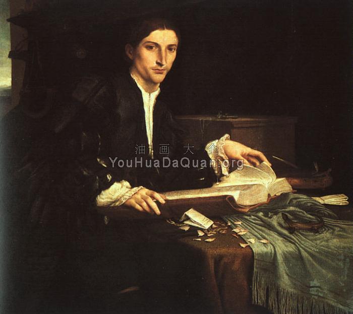 Portrait of a Gentleman in his Study - 洛伦佐·洛图